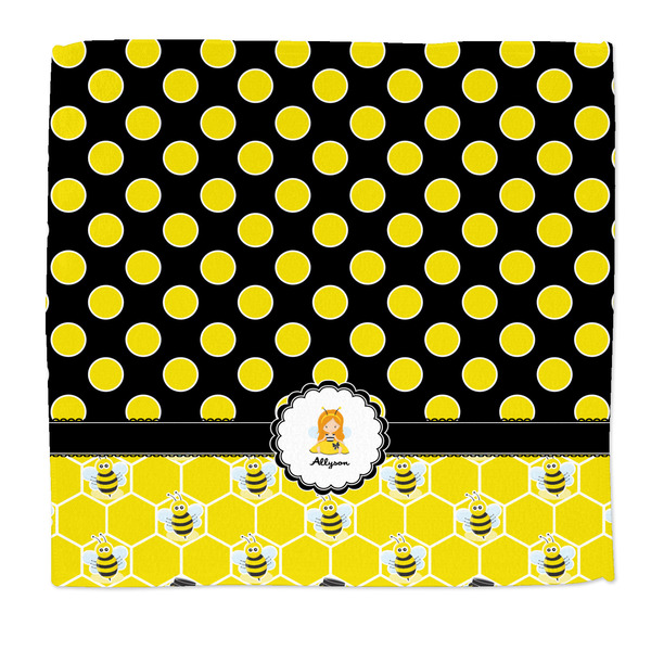 Custom Honeycomb, Bees & Polka Dots Microfiber Dish Rag (Personalized)