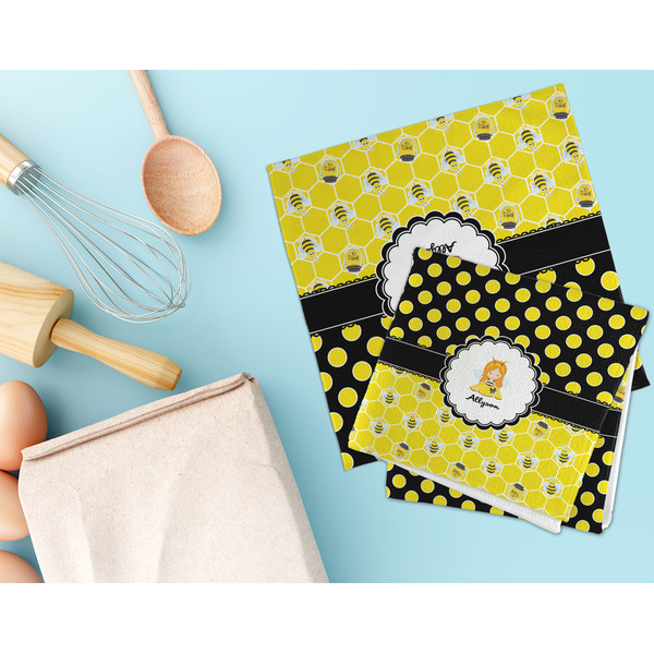 Honeycomb, Bees & Polka Dots Microfiber Dish Rag - LIFESTYLE