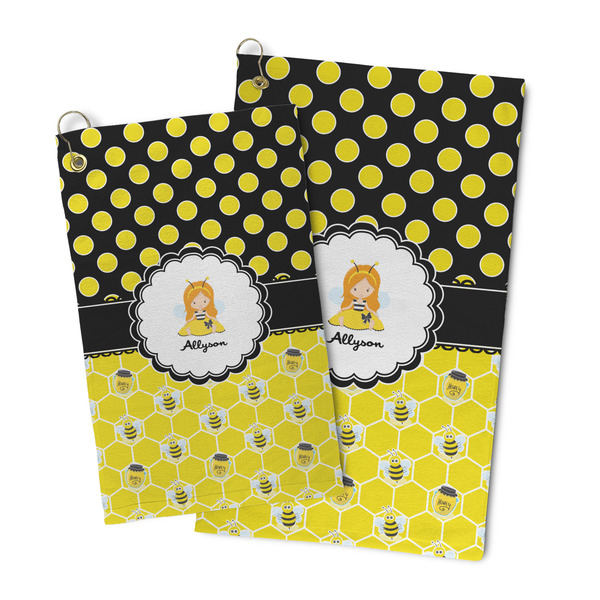 Honeycomb, Bees & Polka Dots Microfiber Golf Towel - PARENT/MAIN