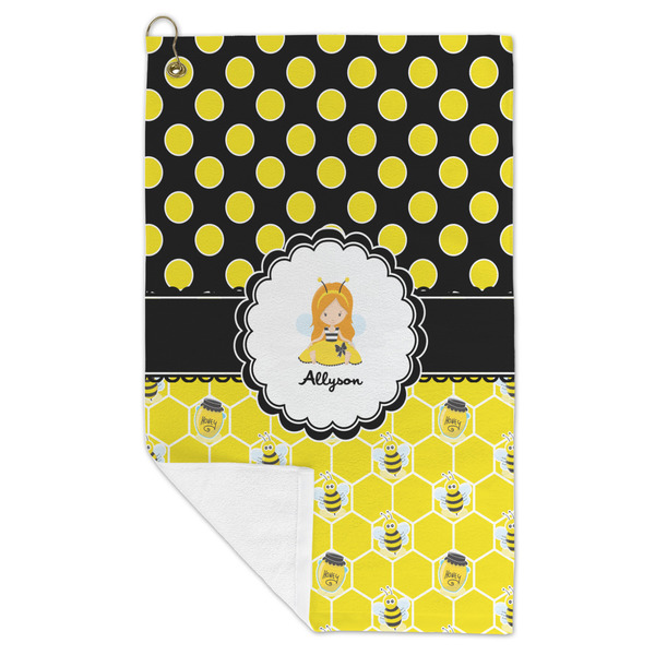 Honeycomb, Bees & Polka Dots Microfiber Golf Towels - FOLD