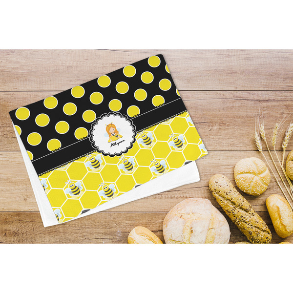 Honeycomb, Bees & Polka Dots Microfiber Kitchen Towel - LIFESTYLE