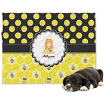 Honeycomb, Bees & Polka Dots Dog Blanket (Personalized)