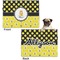 Honeycomb, Bees & Polka Dots Microfleece Dog Blanket - Regular - Front & Back