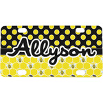 Honeycomb, Bees & Polka Dots Mini/Bicycle License Plate (Personalized)