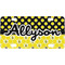 Honeycomb, Bees & Polka Dots Personalized Mini License Plate