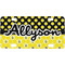 Honeycomb, Bees & Polka Dots Mini / Bicycle License Plate (4 Holes) (Personalized)