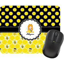 Honeycomb, Bees & Polka Dots Rectangular Mouse Pad (Personalized)