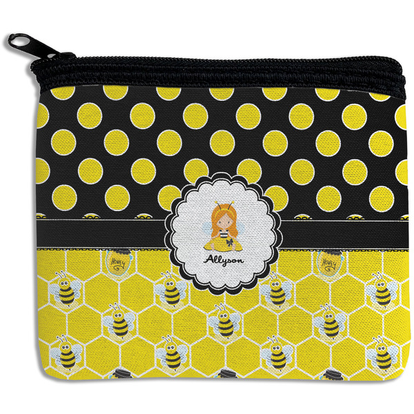 Custom Honeycomb, Bees & Polka Dots Rectangular Coin Purse (Personalized)