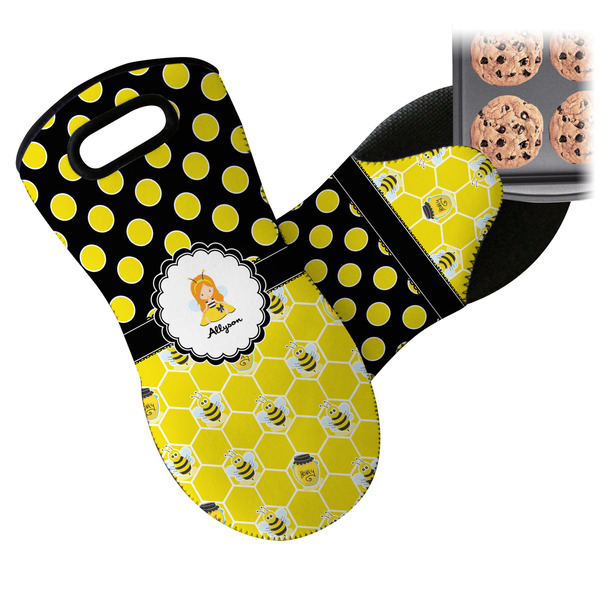 Honeycomb, Bees & Polka Dots Neoprene Oven Mitt
