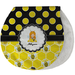 Honeycomb, Bees & Polka Dots Burp Pad - Velour w/ Name or Text