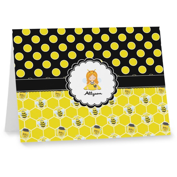 Custom Honeycomb, Bees & Polka Dots Note cards (Personalized)