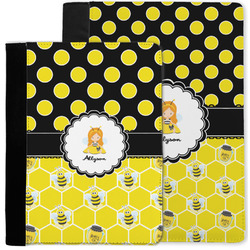 Honeycomb, Bees & Polka Dots Notebook Padfolio w/ Name or Text