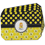 Honeycomb, Bees & Polka Dots Dining Table Mat - Octagon w/ Name or Text