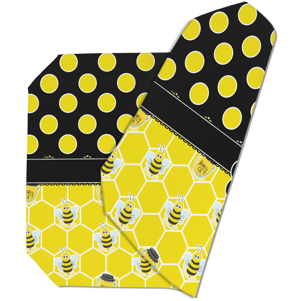 Custom Honeycomb, Bees & Polka Dots Dining Table Mat - Octagon (Double-Sided) w/ Name or Text