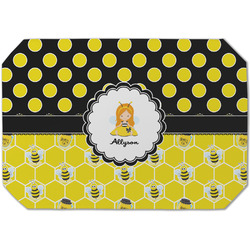 Honeycomb, Bees & Polka Dots Dining Table Mat - Octagon (Single-Sided) w/ Name or Text