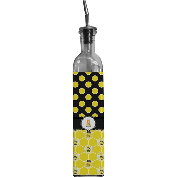 Custom Honeycomb, Bees & Polka Dots Oil Dispenser Bottle (Personalized)