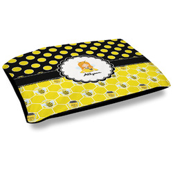 Honeycomb, Bees & Polka Dots Dog Bed w/ Name or Text