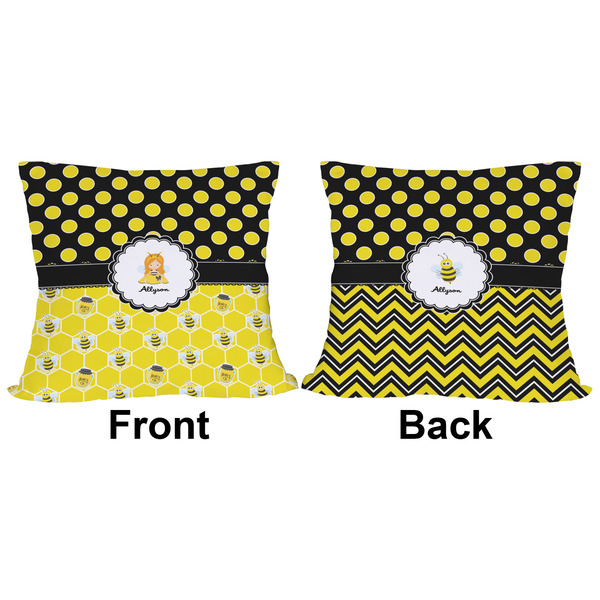 Honeycomb, Bees & Polka Dots Outdoor Pillow - 16x16