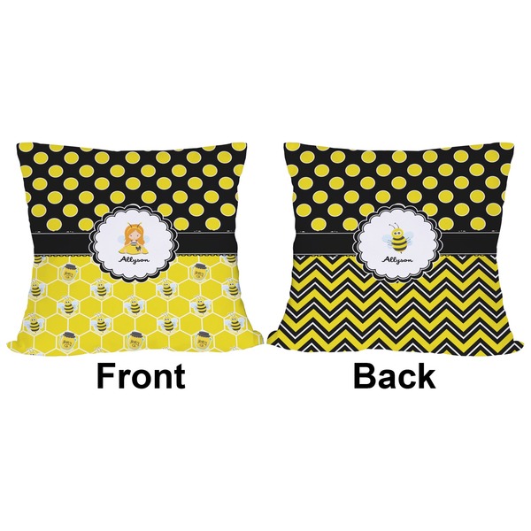 Honeycomb, Bees & Polka Dots Outdoor Pillow - 18x18