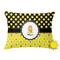 Honeycomb, Bees & Polka Dots Outdoor Throw Pillow (Rectangular) (Personalized)