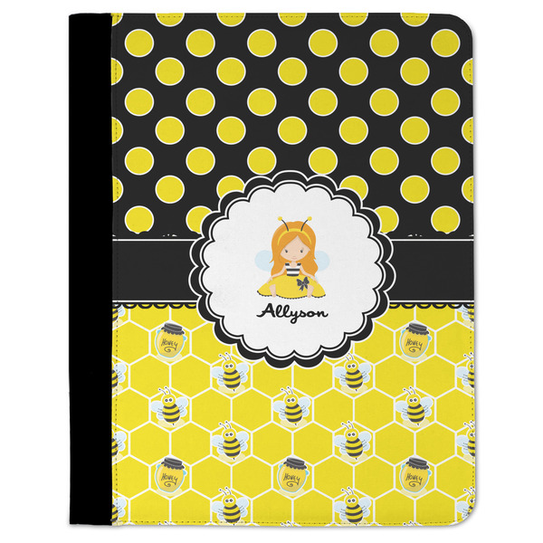 Custom Honeycomb, Bees & Polka Dots Padfolio Clipboard - Large (Personalized)