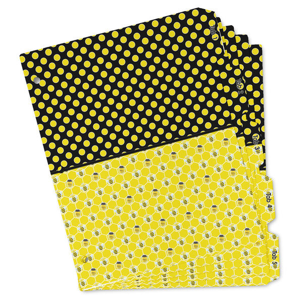 Custom Honeycomb, Bees & Polka Dots Binder Tab Divider - Set of 5 (Personalized)
