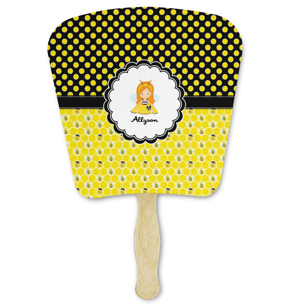 Custom Honeycomb, Bees & Polka Dots Paper Fan (Personalized)