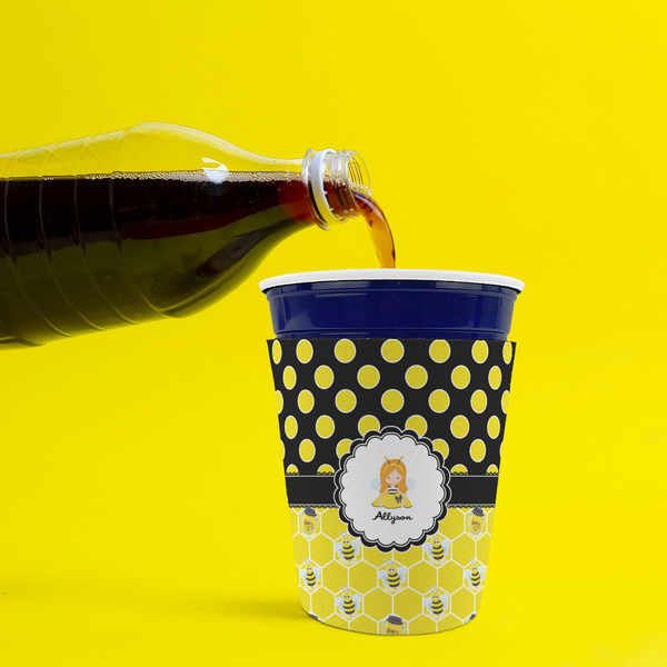 Honeycomb, Bees & Polka Dots Party Cup Sleeves - without bottom - Lifestyle