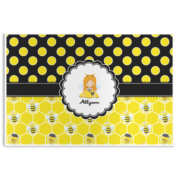 Custom Honeycomb, Bees & Polka Dots Disposable Paper Placemats (Personalized)