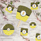 Honeycomb, Bees & Polka Dots Party Supplies Combination Image - All items - Plates, Coasters, Fans