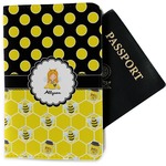 Honeycomb, Bees & Polka Dots Passport Holder - Fabric (Personalized)