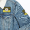 Honeycomb, Bees & Polka Dots Patches Lifestyle Jean Jacket Detail