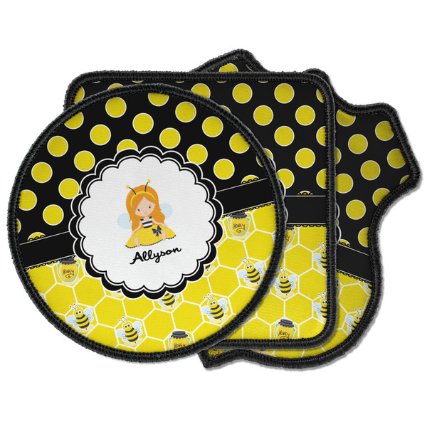 Custom Honeycomb, Bees & Polka Dots Iron on Patches (Personalized)