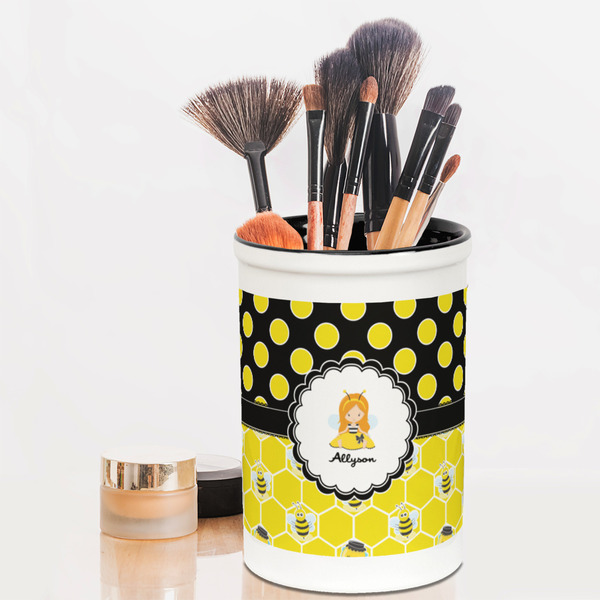 Honeycomb, Bees & Polka Dots Pencil Holder - LIFESTYLE makeup
