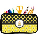 Honeycomb, Bees & Polka Dots Neoprene Pencil Case (Personalized)