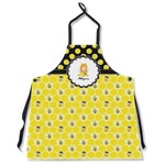 Honeycomb, Bees & Polka Dots Apron Without Pockets w/ Name or Text