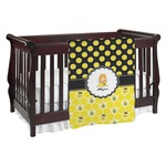 Honeycomb, Bees & Polka Dots Baby Blanket (Single Sided) (Personalized)