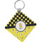 Honeycomb, Bees & Polka Dots Diamond Plastic Keychain w/ Name or Text