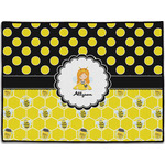 Honeycomb, Bees & Polka Dots Door Mat (Personalized)