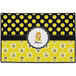 Honeycomb, Bees & Polka Dots Door Mat - 36"x24" (Personalized)