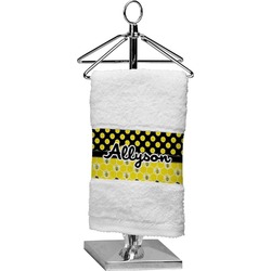 Honeycomb, Bees & Polka Dots Cotton Finger Tip Towel (Personalized)