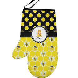 Honeycomb, Bees & Polka Dots Left Oven Mitt (Personalized)