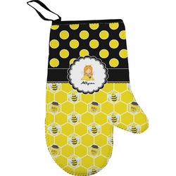 Honeycomb, Bees & Polka Dots Right Oven Mitt (Personalized)