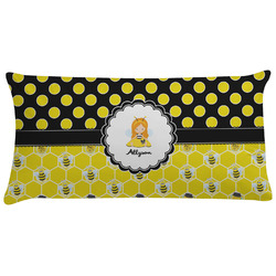 Honeycomb, Bees & Polka Dots Pillow Case - King (Personalized)