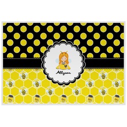Honeycomb, Bees & Polka Dots Laminated Placemat w/ Name or Text