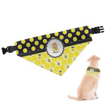 Honeycomb, Bees & Polka Dots Dog Bandana - Large (Personalized)