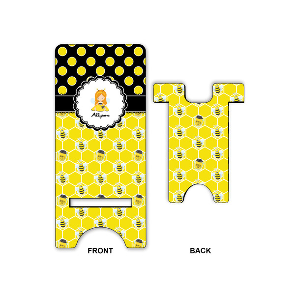 Honeycomb, Bees & Polka Dots Phone Stand - Front & Back