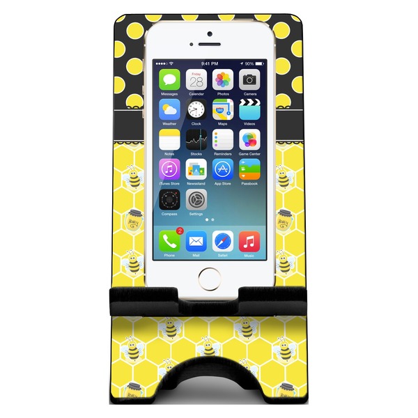 Honeycomb, Bees & Polka Dots Phone Stand w/ Phone