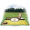 Honeycomb, Bees & Polka Dots Picnic Blanket - with Basket Hat and Book - in Use