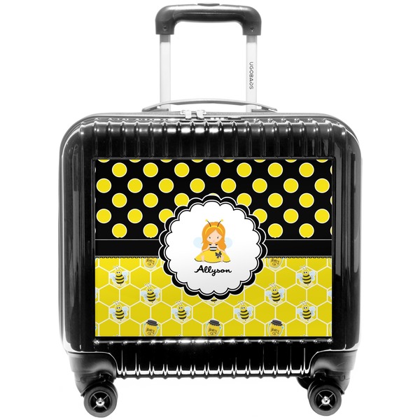 Custom Honeycomb, Bees & Polka Dots Pilot / Flight Suitcase (Personalized)